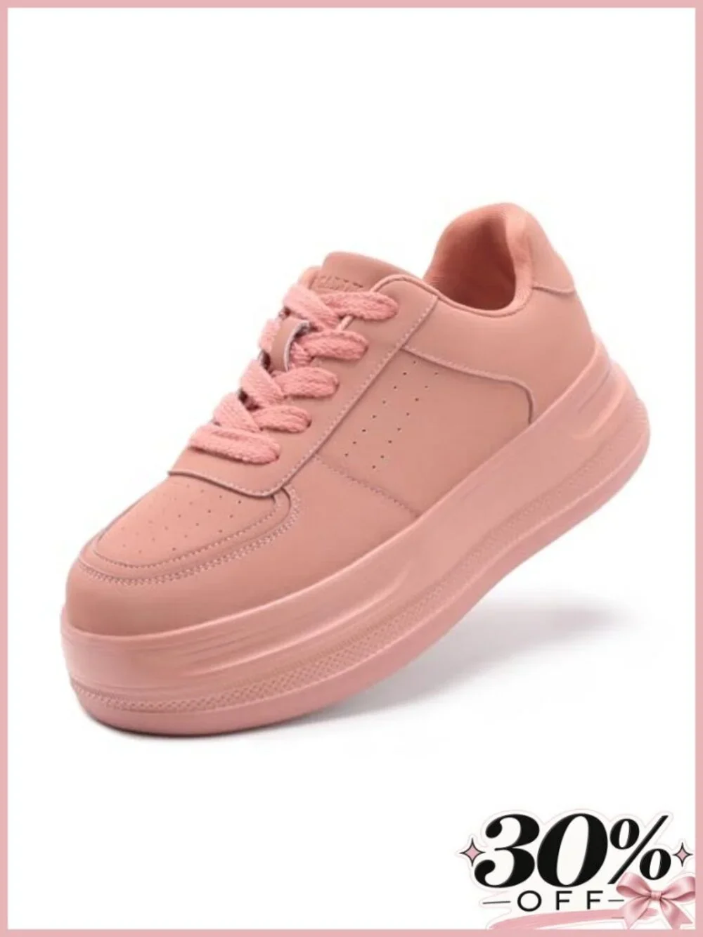 Platform Walking Sneakers Lace Up Lightweight Cushioned Foam Sole Women